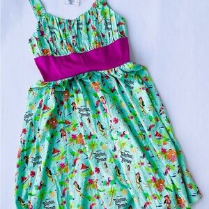 Disney Green Tropical Dress with Purple Band